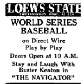 L.A. Times ad -- I bet Keaton didn't mind being second on the bill to the World Series.